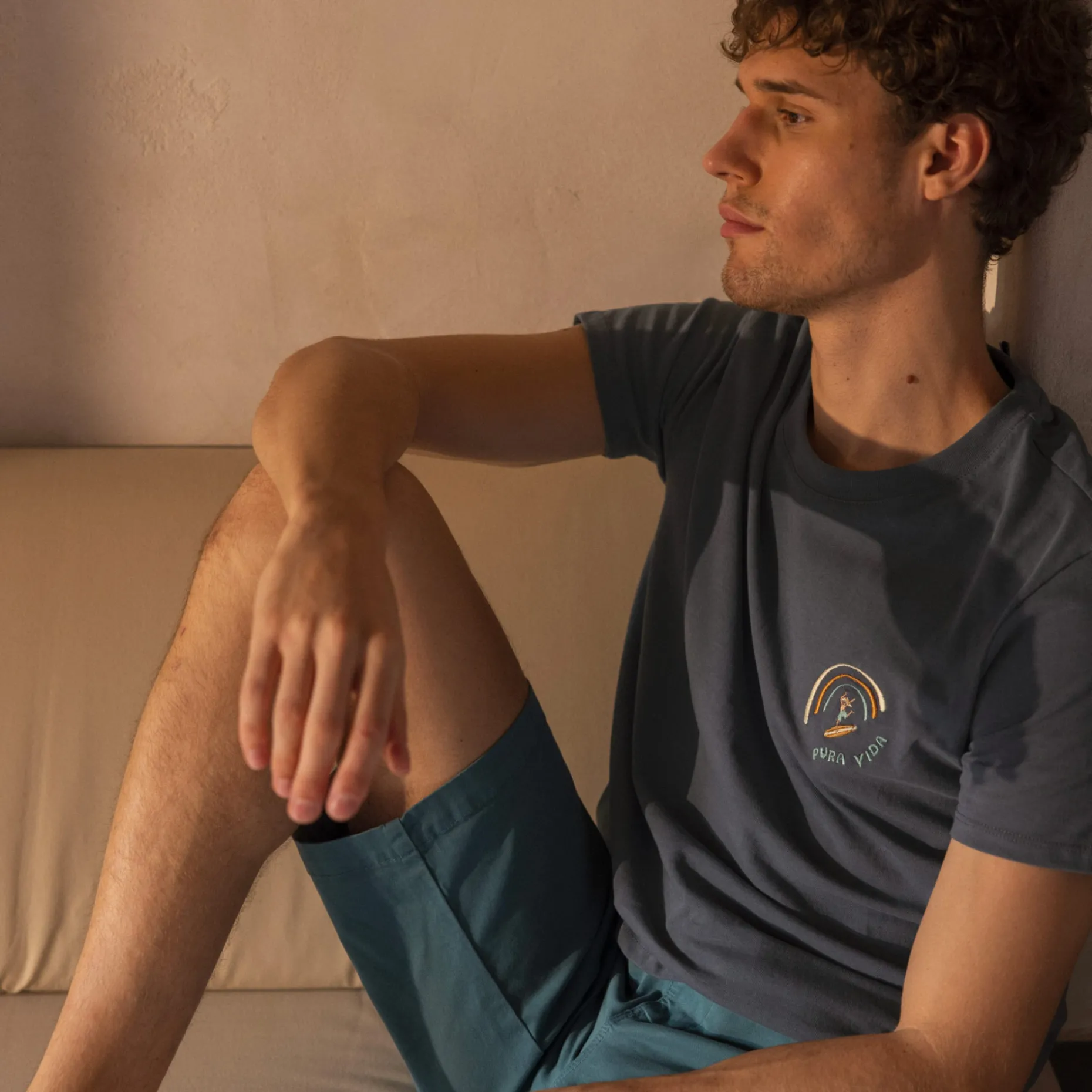 T-Shirt Col Rond Bleu Delave Pura Vida