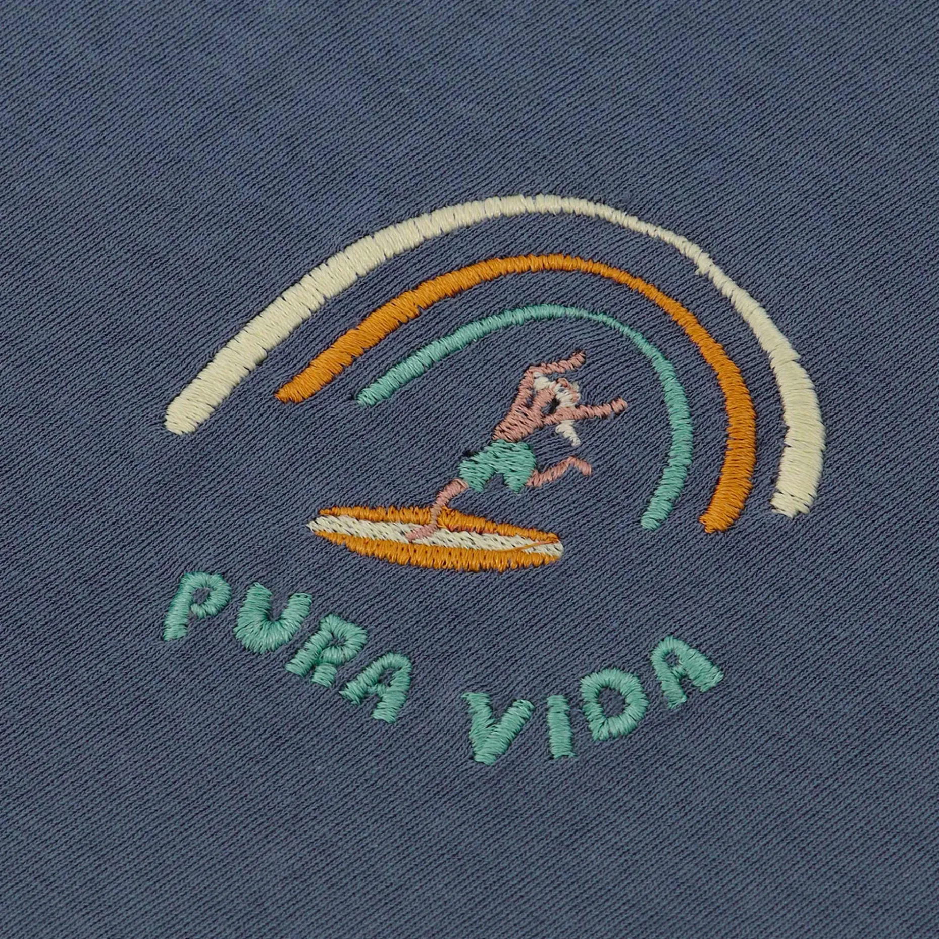 T-Shirt Col Rond Bleu Delave Pura Vida