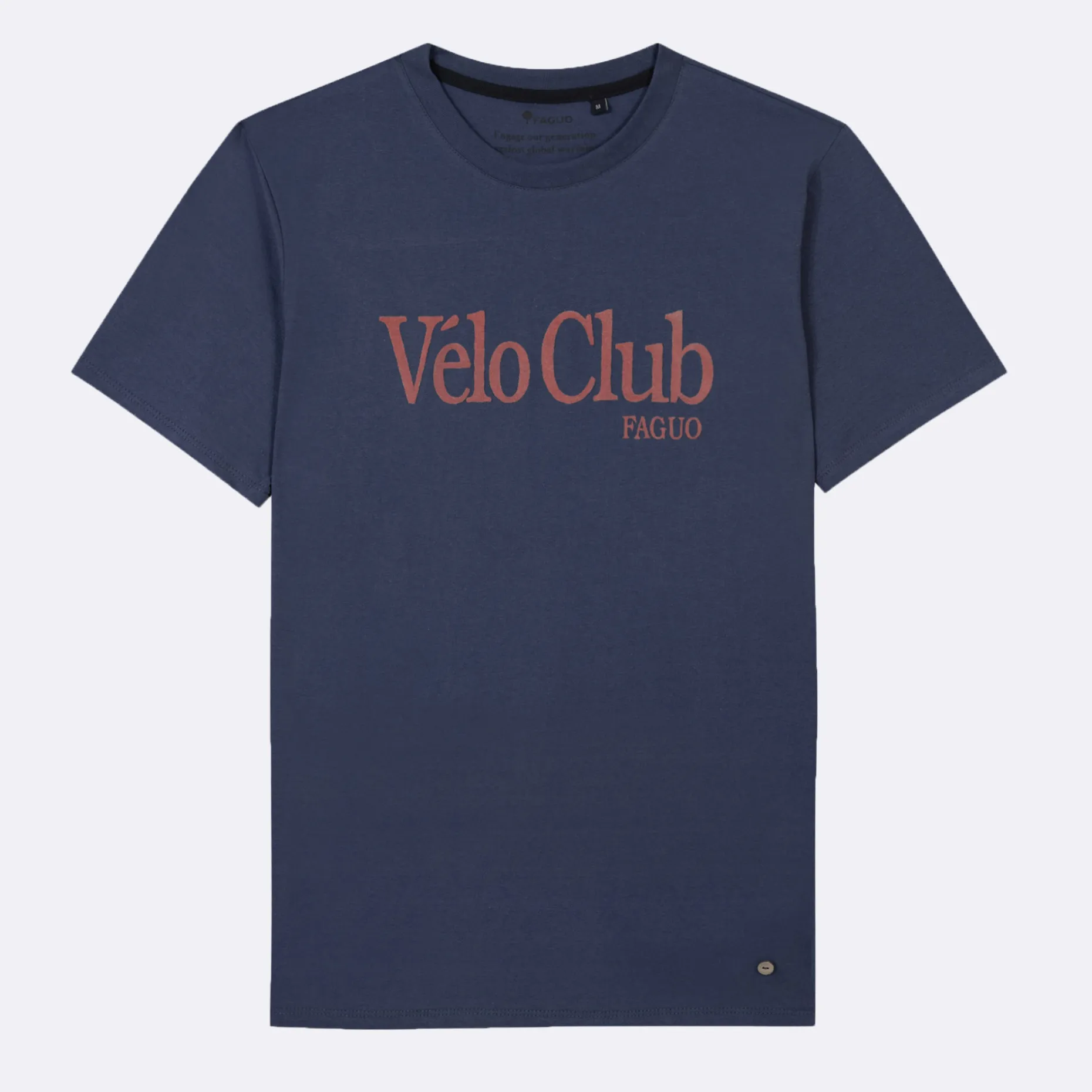 T-Shirt Col Rond Bleu Indigo Velo Club
