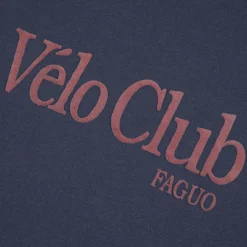 T-Shirt Col Rond Bleu Indigo Velo Club
