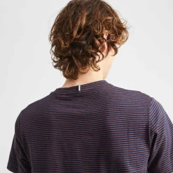 T-Shirt Col Rond Bleu Marine & Camel