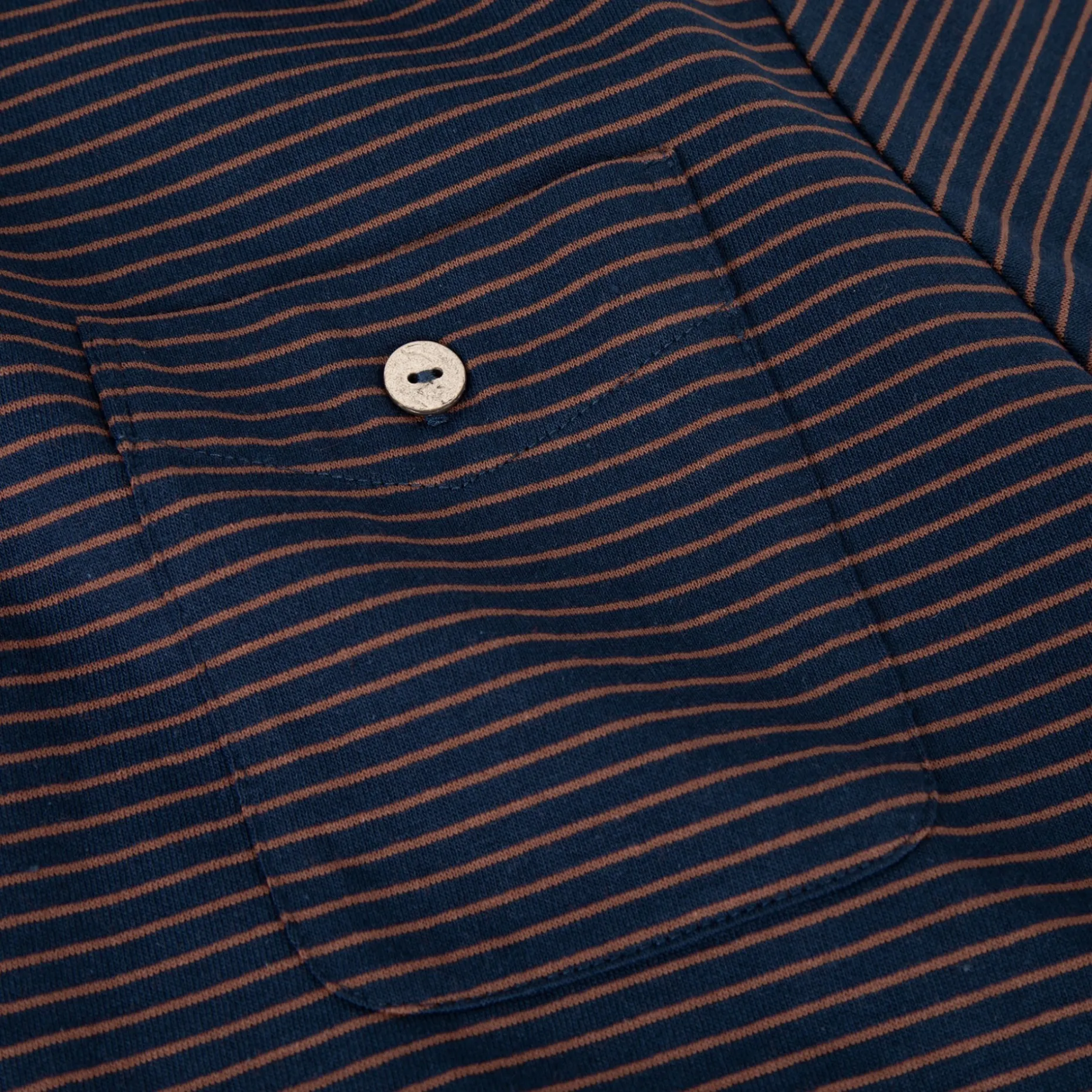 T-Shirt Col Rond Bleu Marine & Camel