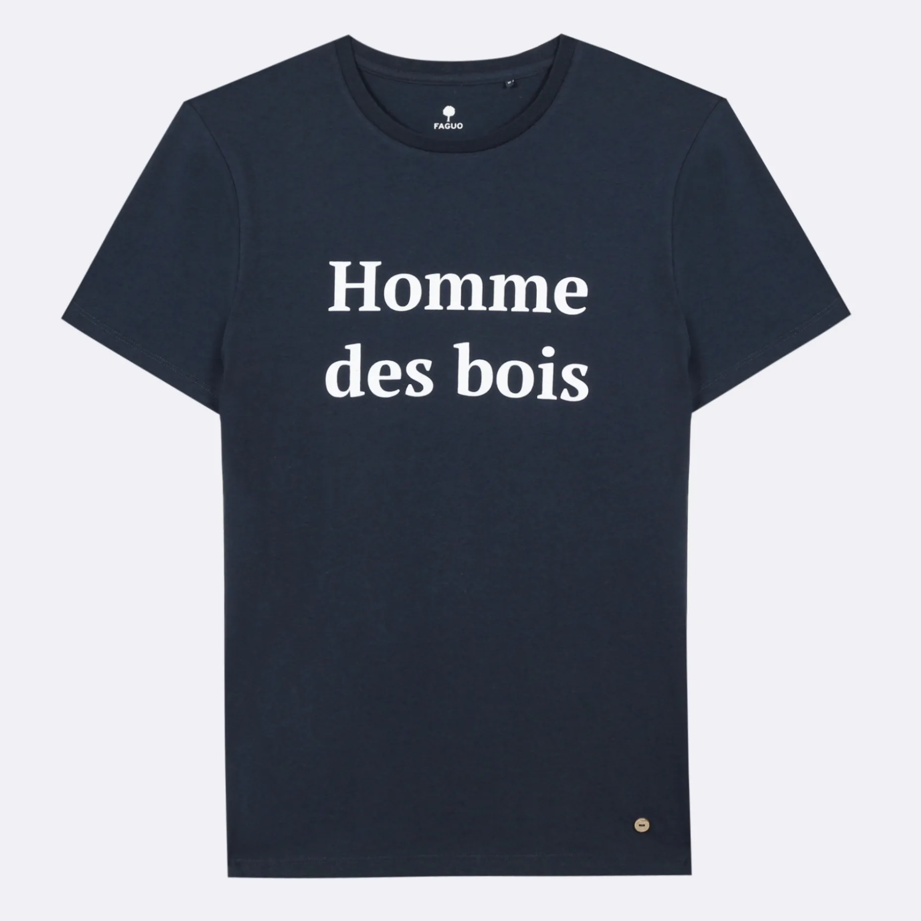 T-Shirt Col Rond Bleu Marine Homme Des Bois