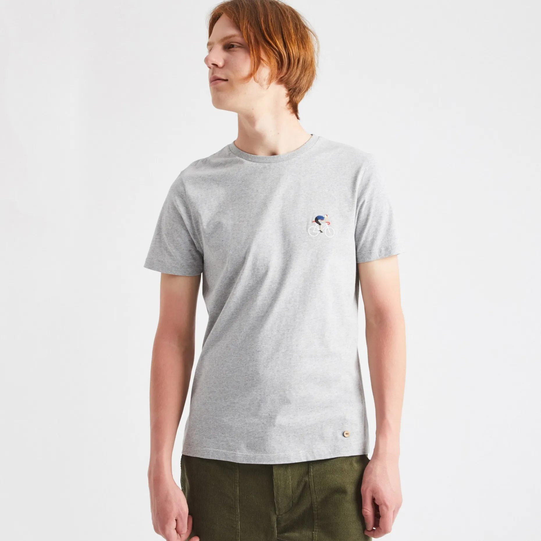 T-Shirt Col Rond Gris Chine Grimpeur