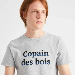 T-Shirt Col Rond Gris Chine Homme Des Bois