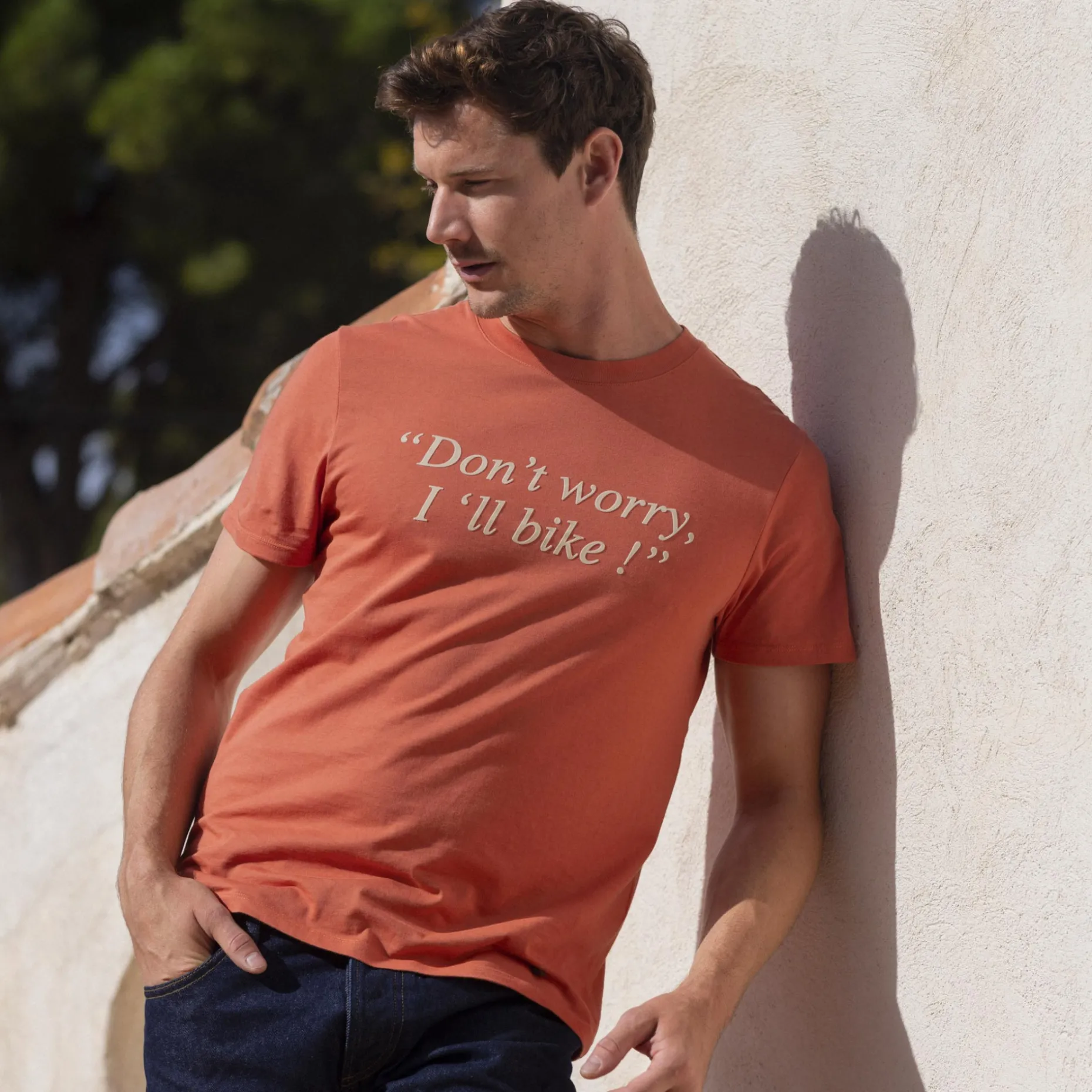 T-Shirt Col Rond Terracotta Yes