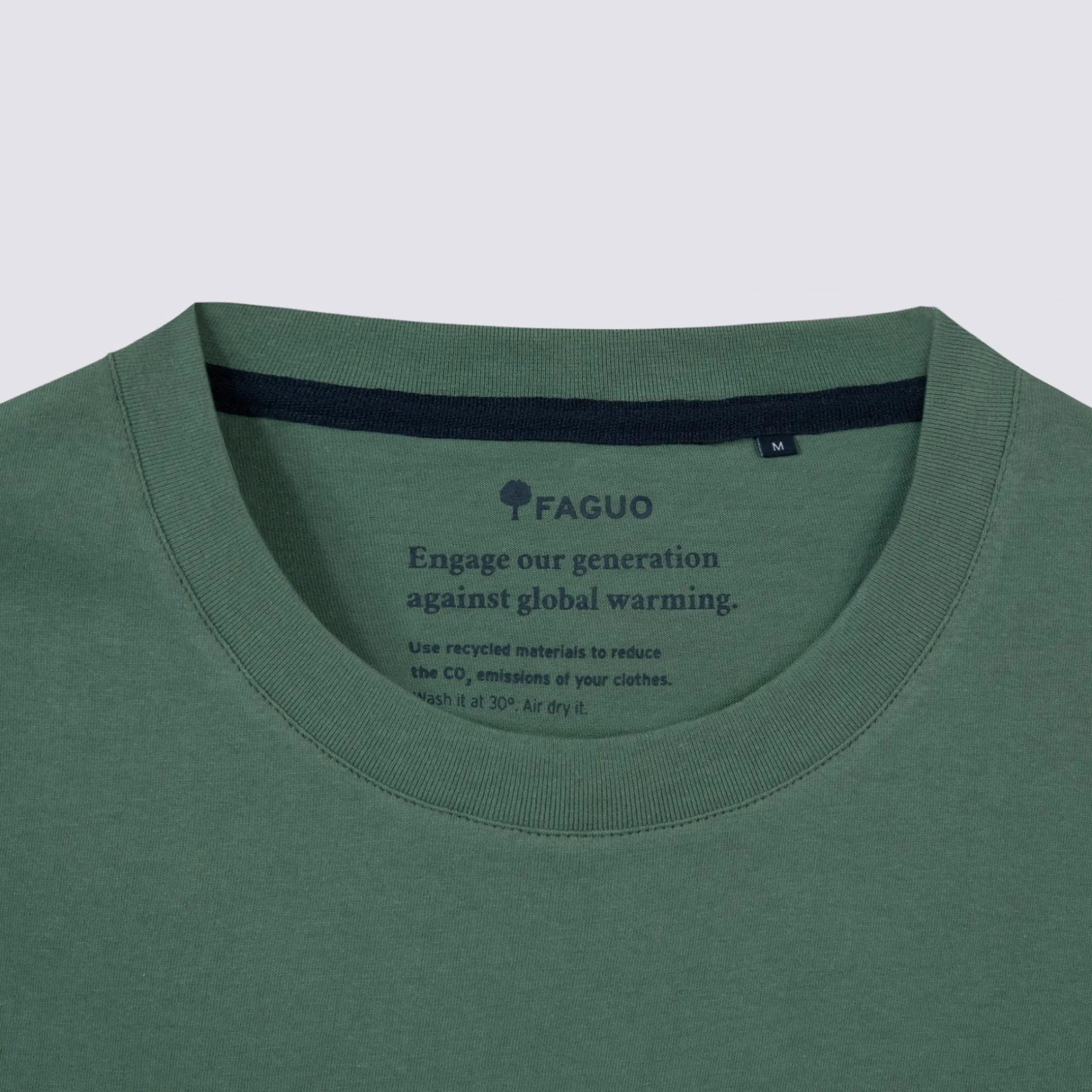 T-Shirt Col Rond Vert Broderie Velo