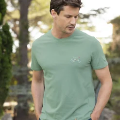 T-Shirt Col Rond Vert Clair Velo Multicolore