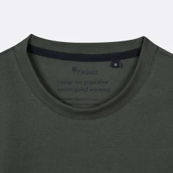 T-Shirt Col Rond Vert Fonce Homme Des Bois