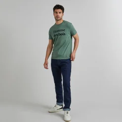 T-Shirt Col Rond Vert Homme Des Bois