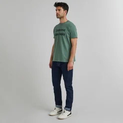 T-Shirt Col Rond Vert Homme Des Bois