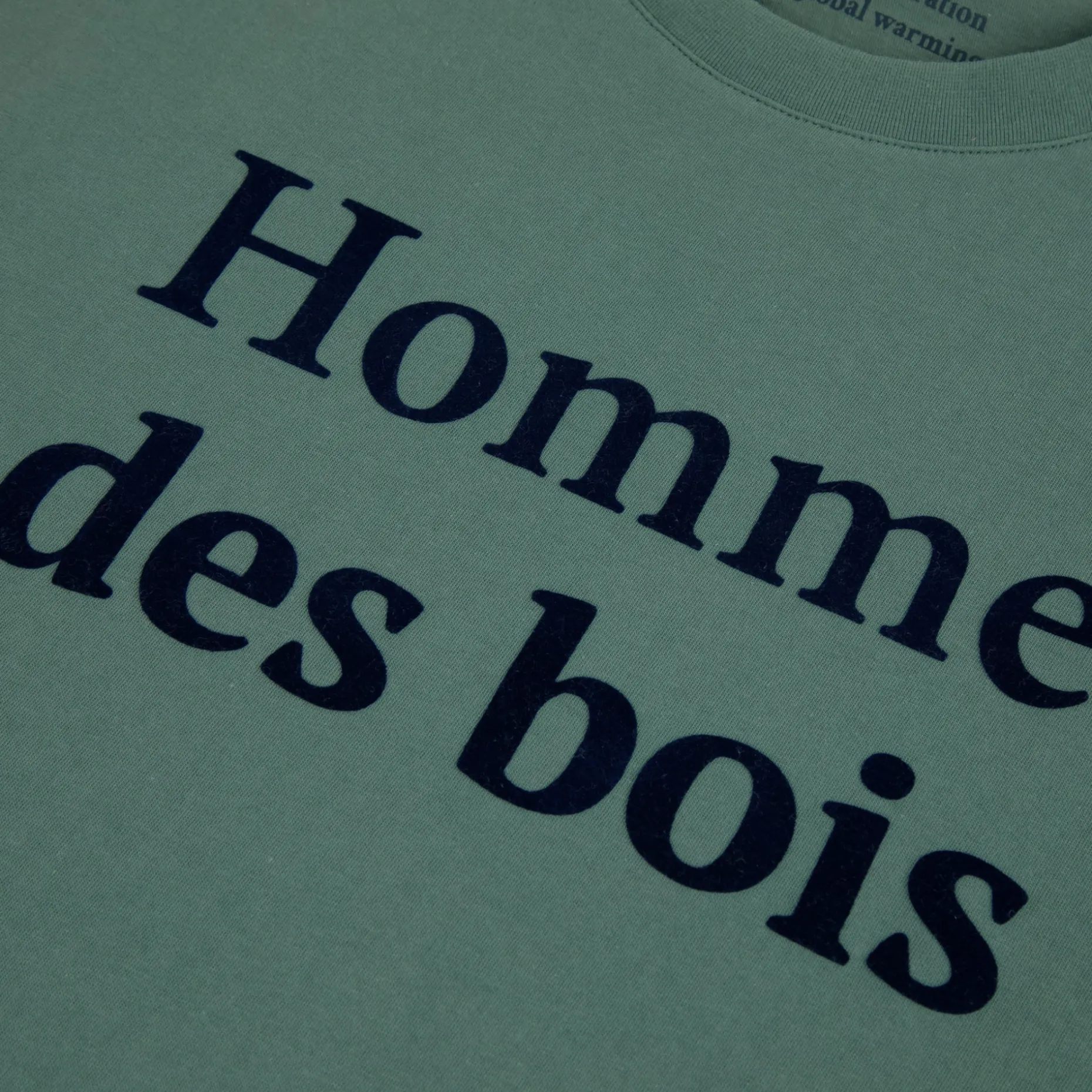 T-Shirt Col Rond Vert Homme Des Bois