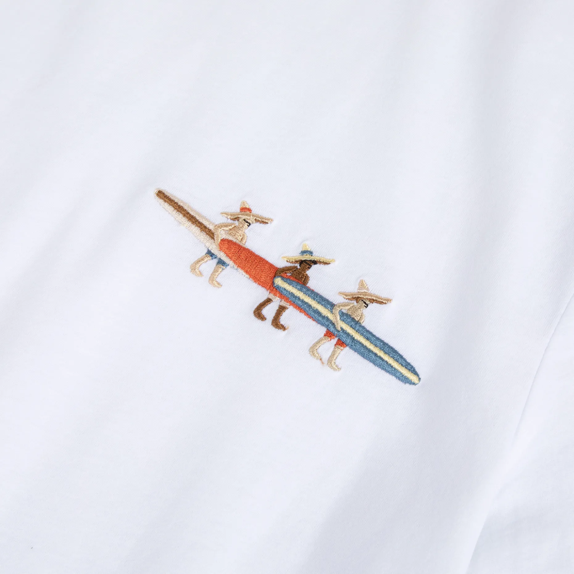 T-Shirt En Coton Recycle "Surf" Blanc