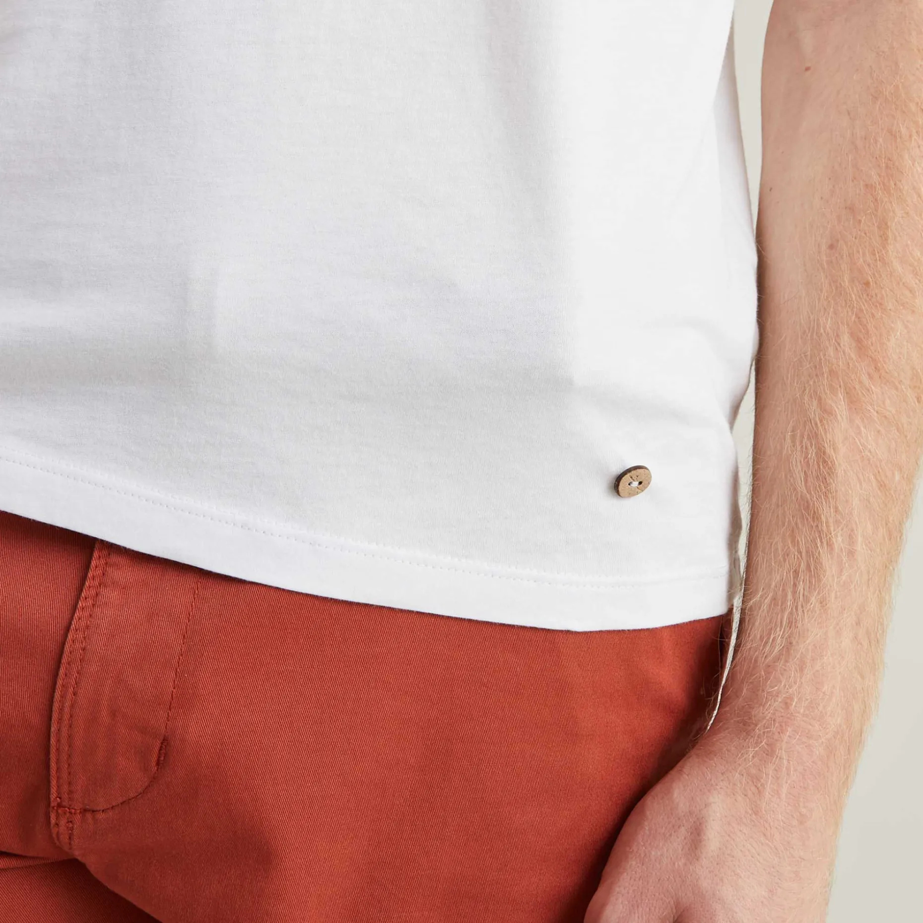 T-Shirt En Coton Recycle "Surf" Blanc