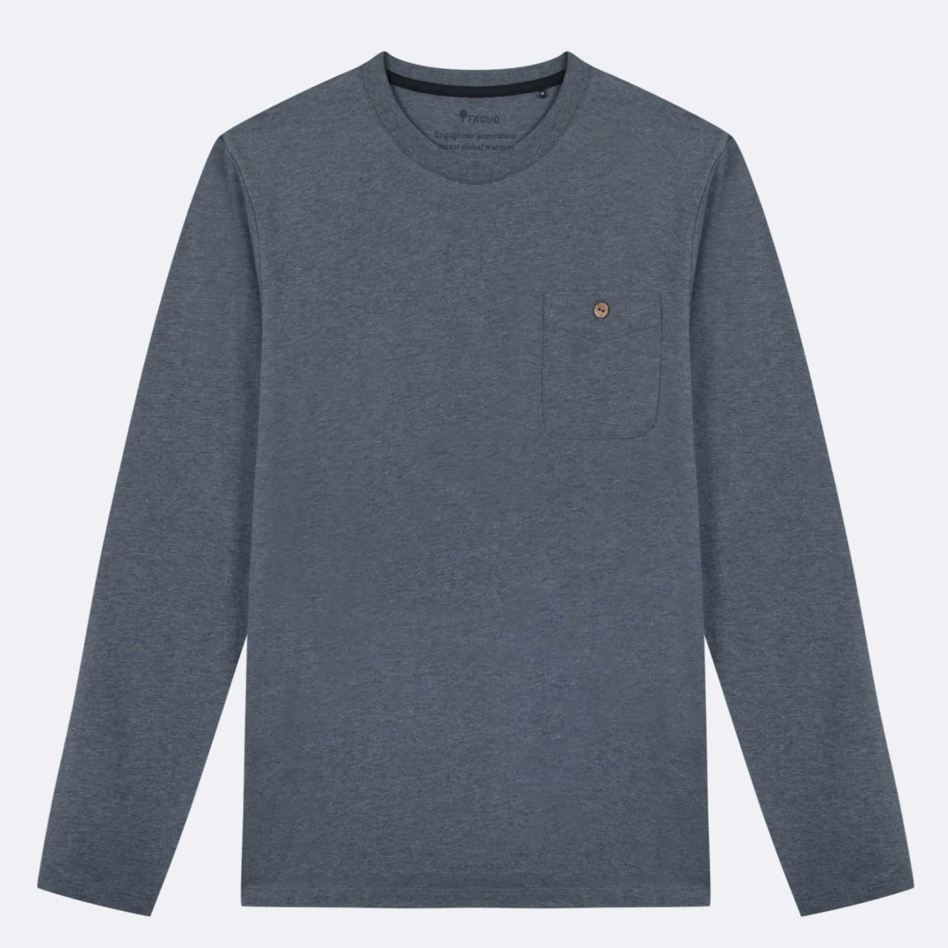 T-Shirt Manches Longues Bleu Gris