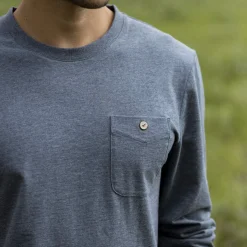 T-Shirt Manches Longues Bleu Gris