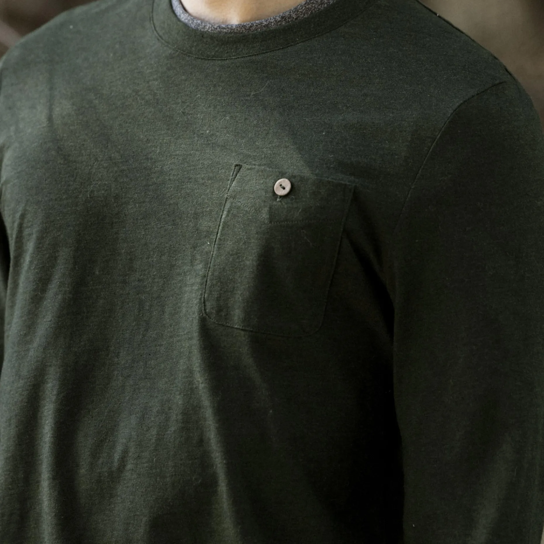 T-Shirt Manches Longues Vert Fonce