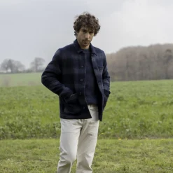 Veste A Boutons Bleu Marine