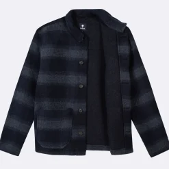 Veste A Boutons Bleu Marine