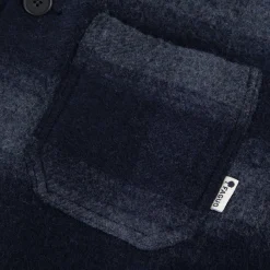 Veste A Boutons Bleu Marine